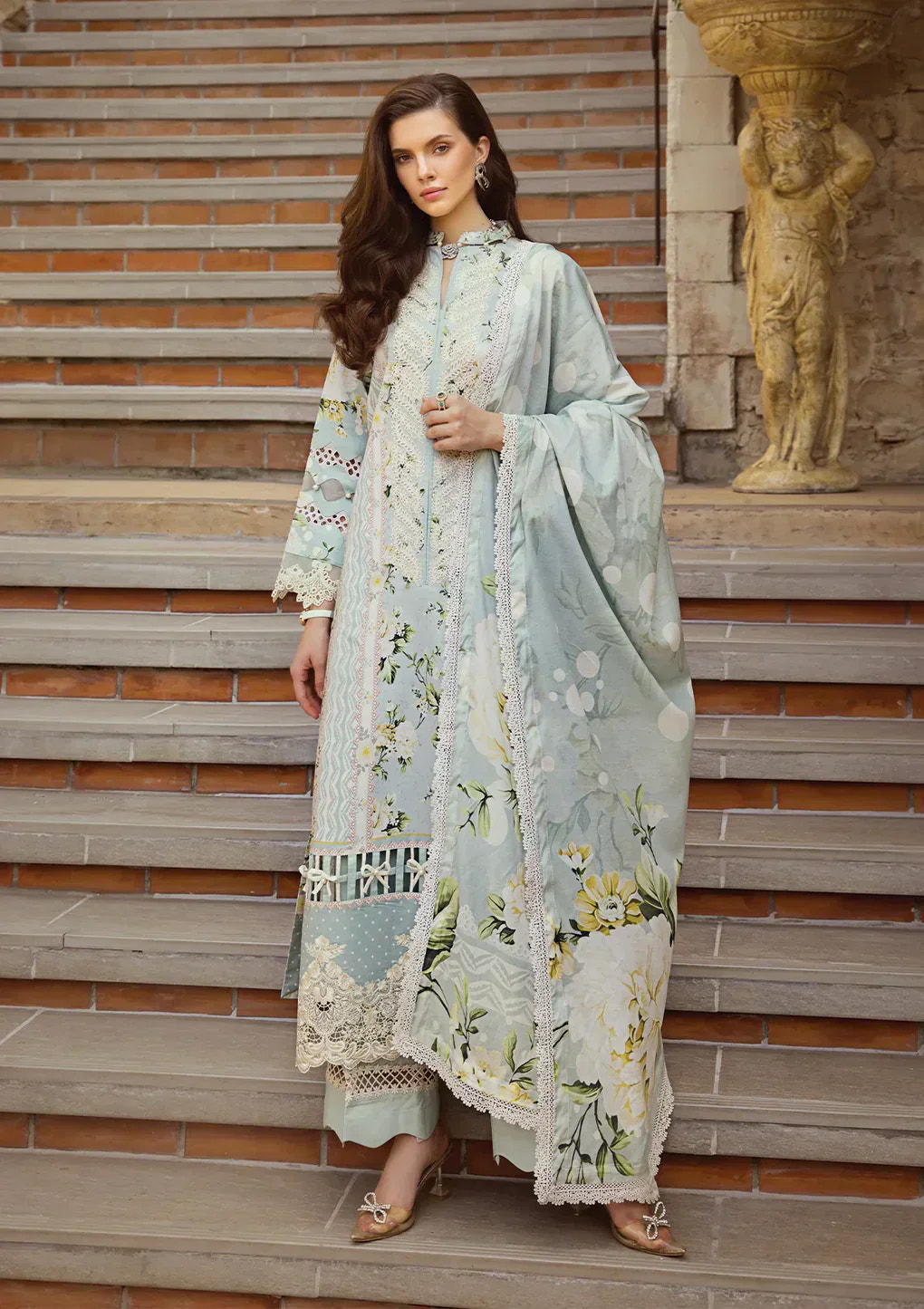 Elaf Premium | Print Chikankari 24 | ECT-05A WATERLILLY -  Elaf Premium Luxury - Original Designer Dress - House of Maryam