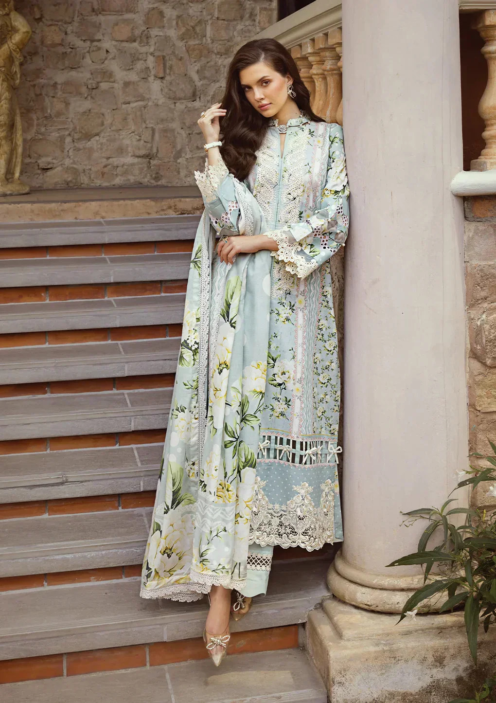 Elaf Premium | Print Chikankari 24 | ECT-05A WATERLILLY -  Elaf Premium Luxury - Original Designer Dress - House of Maryam