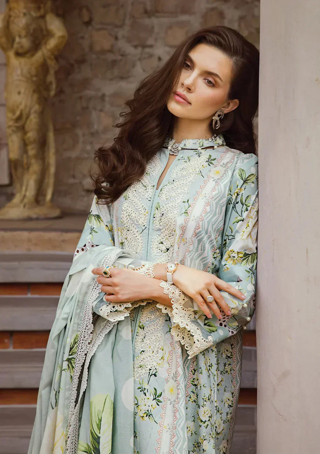 Elaf Premium | Print Chikankari 24 | ECT-05A WATERLILLY -  Elaf Premium Luxury - Original Designer Dress - House of Maryam