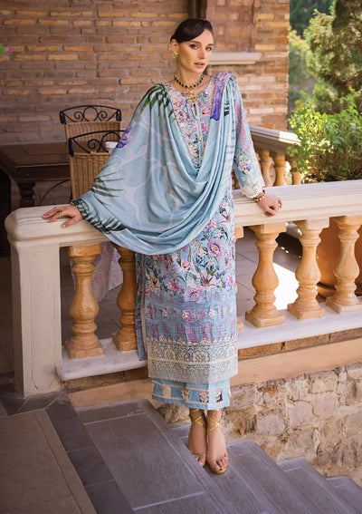 Elaf Premium | Print Chikankari 24 | ECT-03A OCEAN BLUE -  Elaf Premium Luxury - Original Designer Dress - House of Maryam
