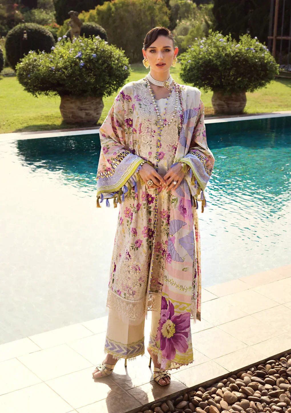 Elaf Premium | Print Chikankari 24 | ECT-06A RIVERDALE -  Elaf Premium Luxury - Original Designer Dress - House of Maryam