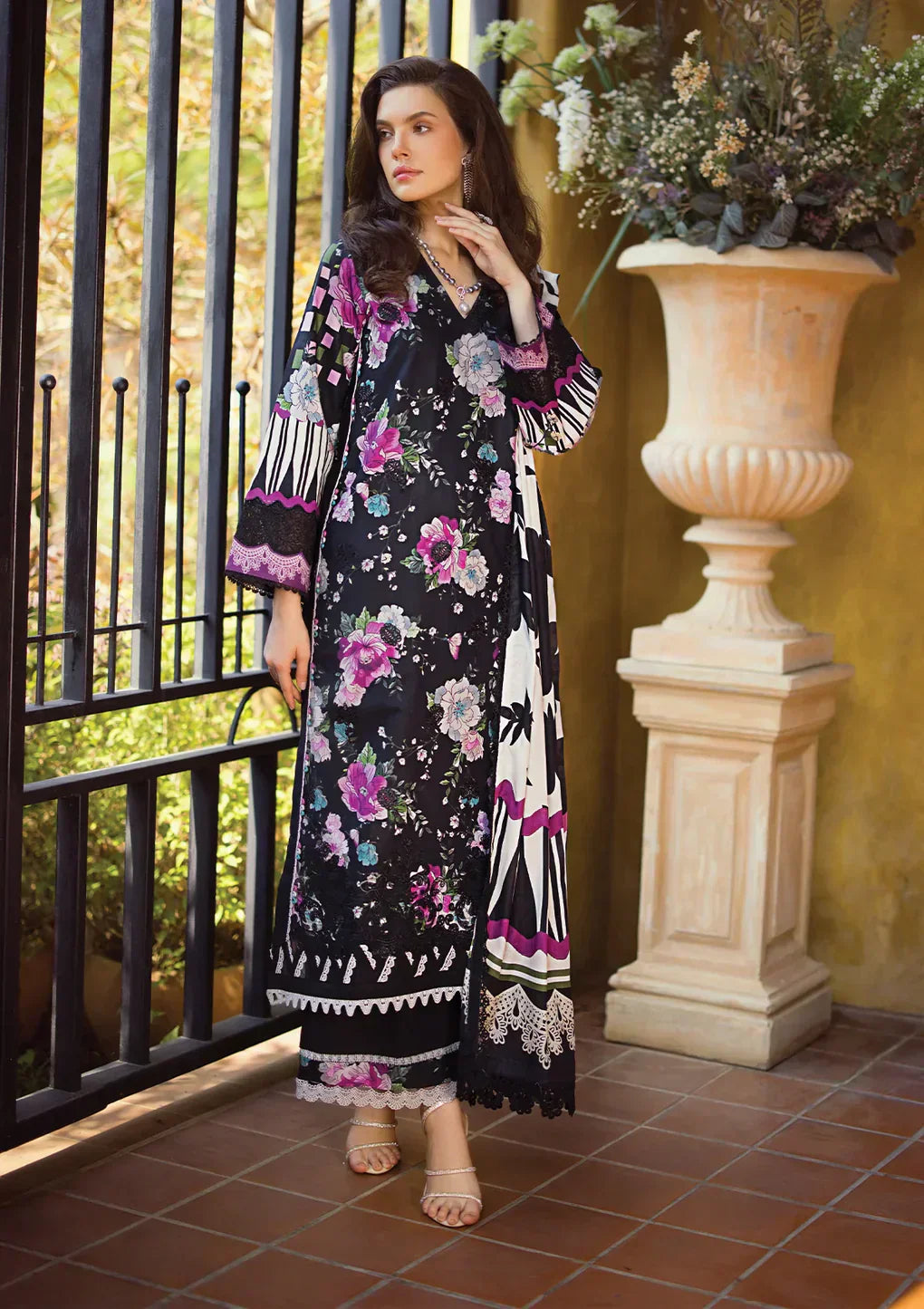 Elaf Premium | Print Chikankari 24 | ECT-02B DARIEN -  Elaf Premium Luxury - Original Designer Dress - House of Maryam