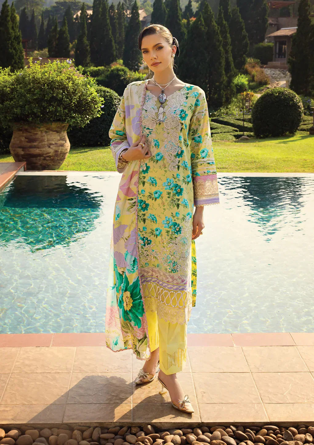 Elaf Premium | Print Chikankari 24 | ECT-06B MISTY SERENADE -  Elaf Premium Luxury - Original Designer Dress - House of Maryam