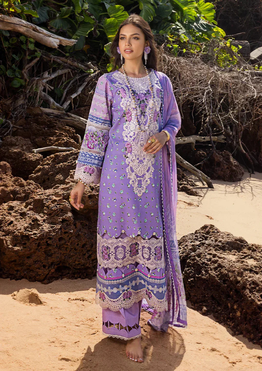 Elaf Premium | Signature Embroidered Lawn 24 | ESL-04A MADEMOISELLE