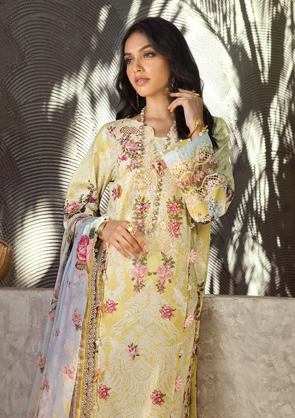 Elaf Premium | Signature Embroidered Lawn 24 | ESL-02A PIXIE DUST -  Elaf Premium Luxury - Original Designer Dress - House of Maryam