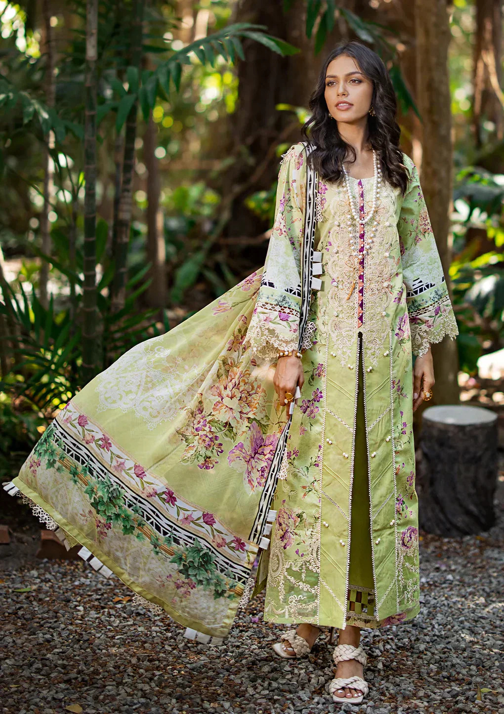 Elaf Premium | Signature Embroidered Lawn 24 | ESL-03B CLARISSE -  Elaf Premium Luxury - Original Designer Dress - House of Maryam