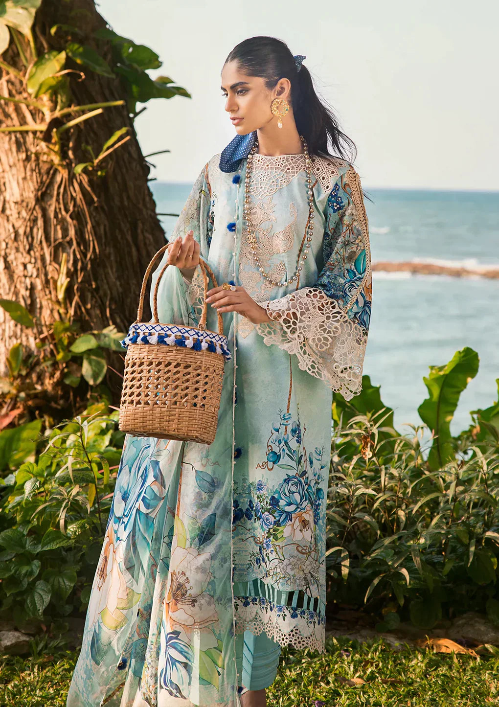 Elaf Premium | Signature Embroidered Lawn 24 | ESL-07B HEAVEN'S MIST -  Elaf Premium Luxury - Original Designer Dress - House of Maryam