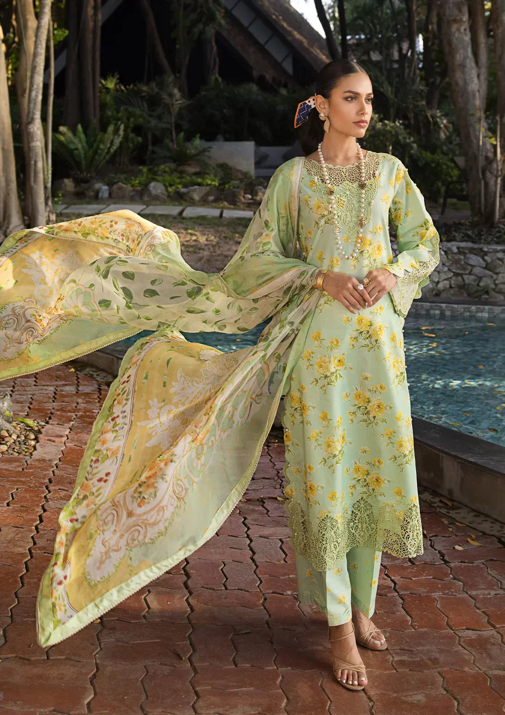 Elaf Premium | Signature Embroidered Lawn 24 | ESL-06B MAJESTIC NOVA -  Elaf Premium Luxury -  House of Maryam
