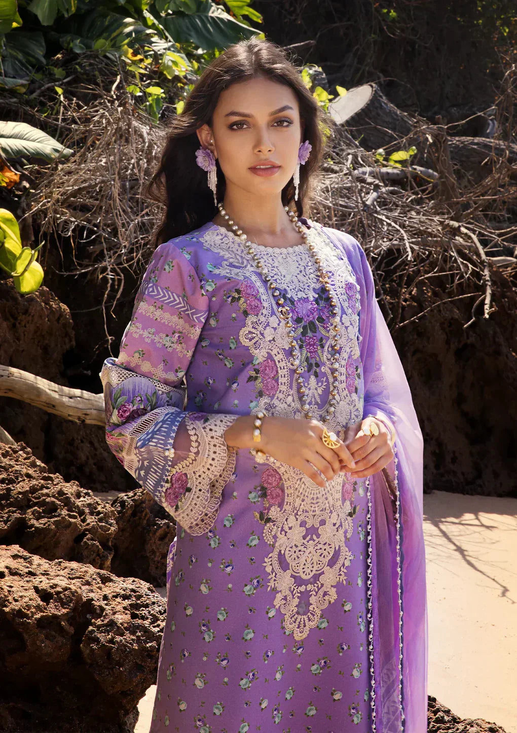Elaf Premium | Signature Embroidered Lawn 24 | ESL-04A MADEMOISELLE -  Elaf Premium Luxury -  House of Maryam