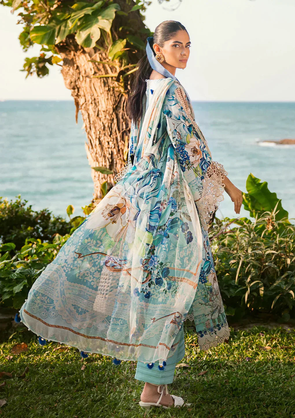 Elaf Premium | Signature Embroidered Lawn 24 | ESL-07B HEAVEN'S MIST -  Elaf Premium Luxury -  House of Maryam
