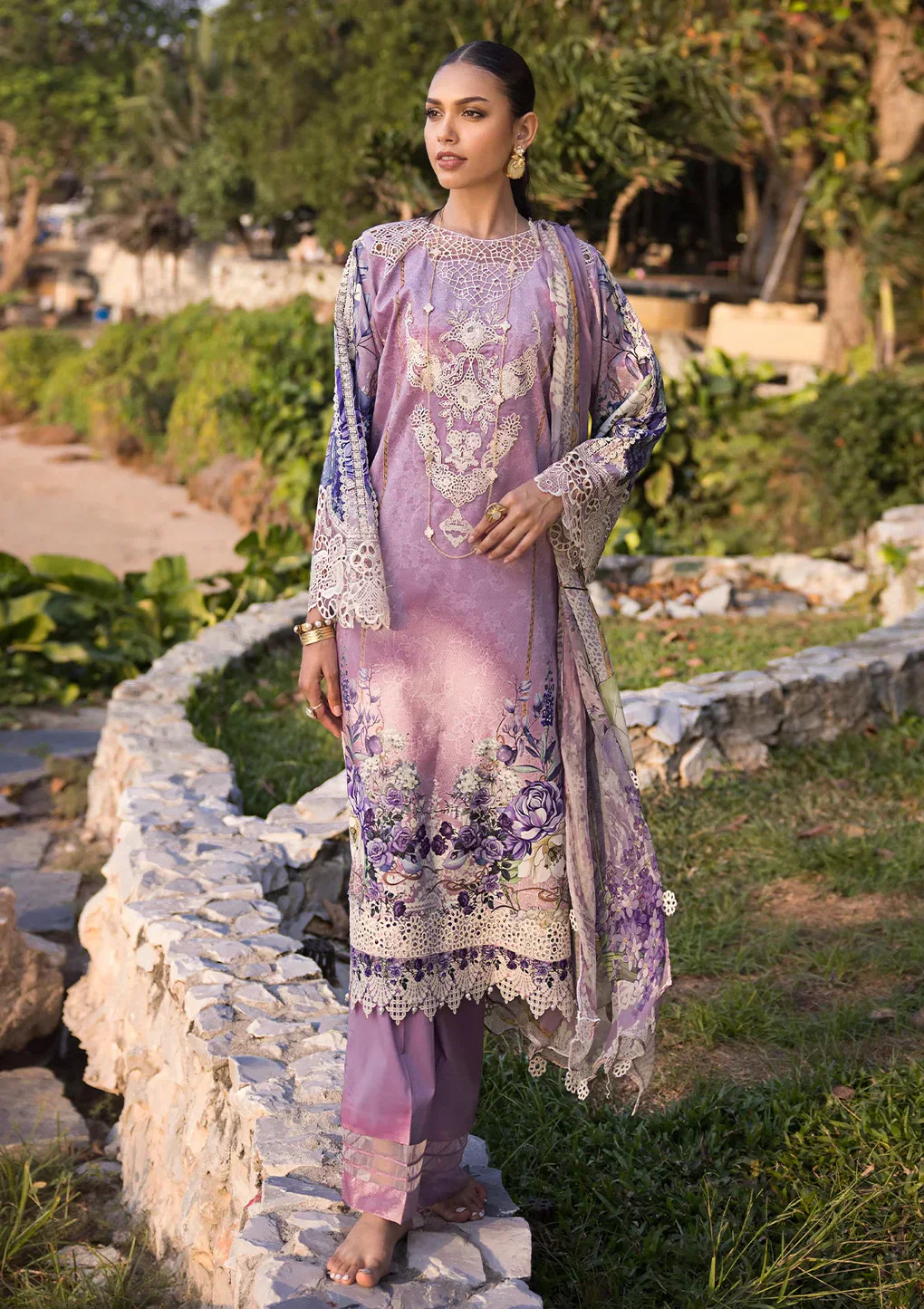 Elaf Premium | Signature Embroidered Lawn 24 | ESL-07A CUPID -  Elaf Premium Luxury - Original Designer Dress - House of Maryam