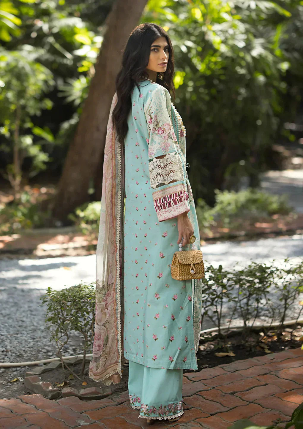 Elaf Premium | Signature Embroidered Lawn 24 | ESL-02B PEARLY ESSENCE -  Elaf Premium Luxury -  House of Maryam
