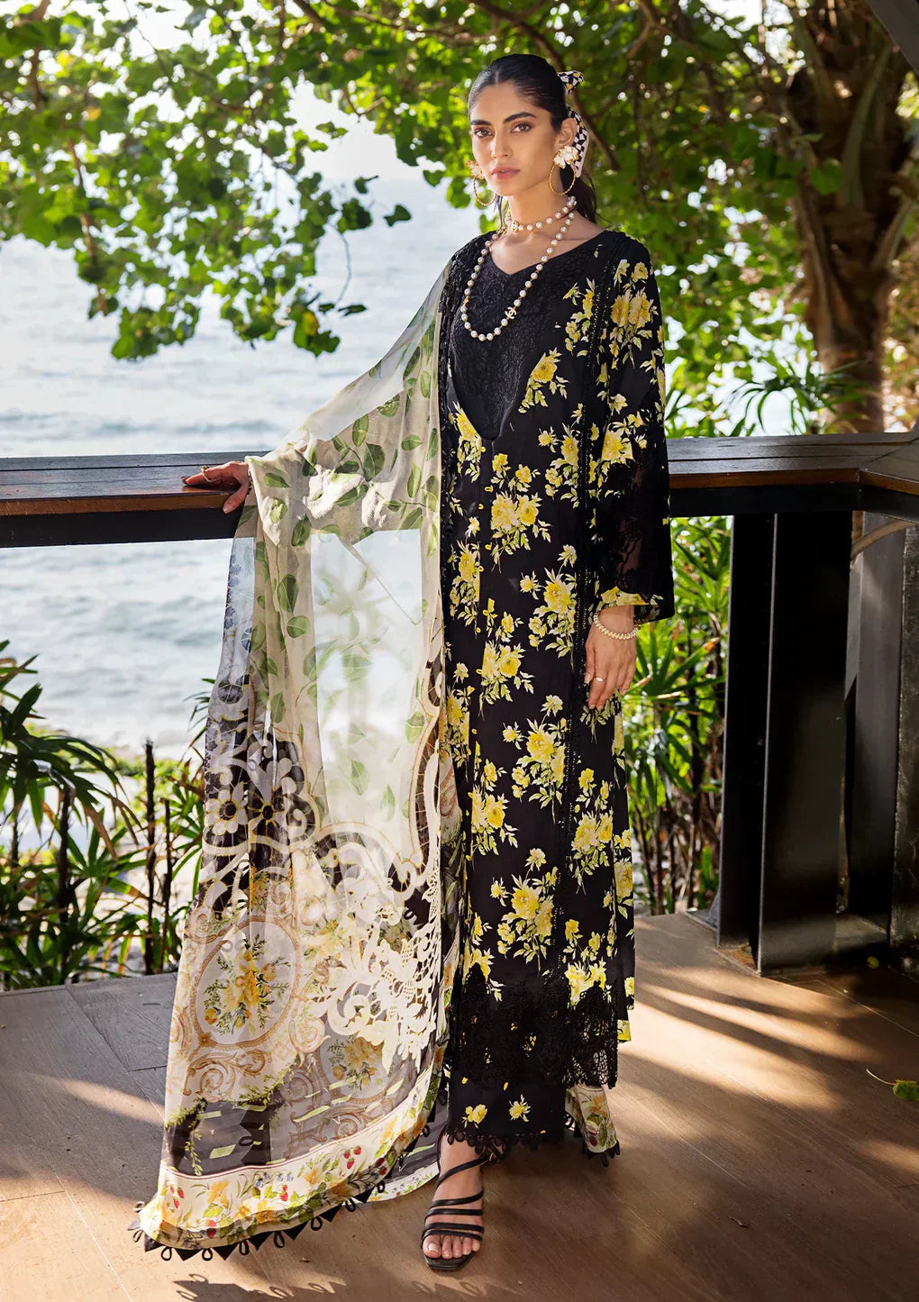 Elaf Premium | Signature Embroidered Lawn 24 | ESL-06A ECLIPSED DREAM -  Elaf Premium Luxury -  House of Maryam