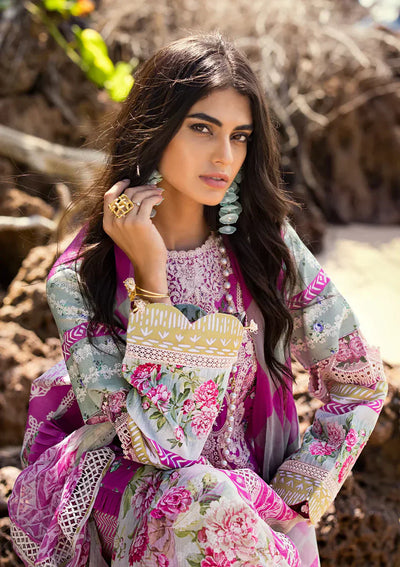 Elaf Premium | Signature Embroidered Lawn 24 | ESL-04B ENCHANTMENT -  Elaf Premium Luxury - Original Designer Dress - House of Maryam