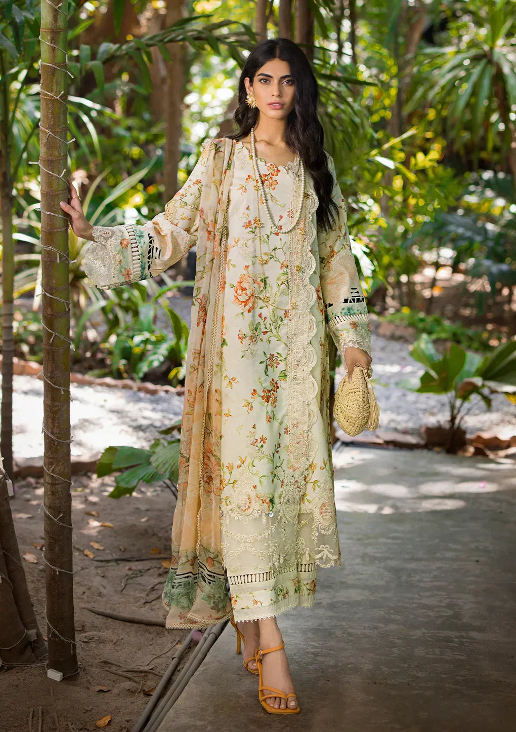 Elaf Premium | Signature Embroidered Lawn 24 | ESL-03A ANGELS BREATH