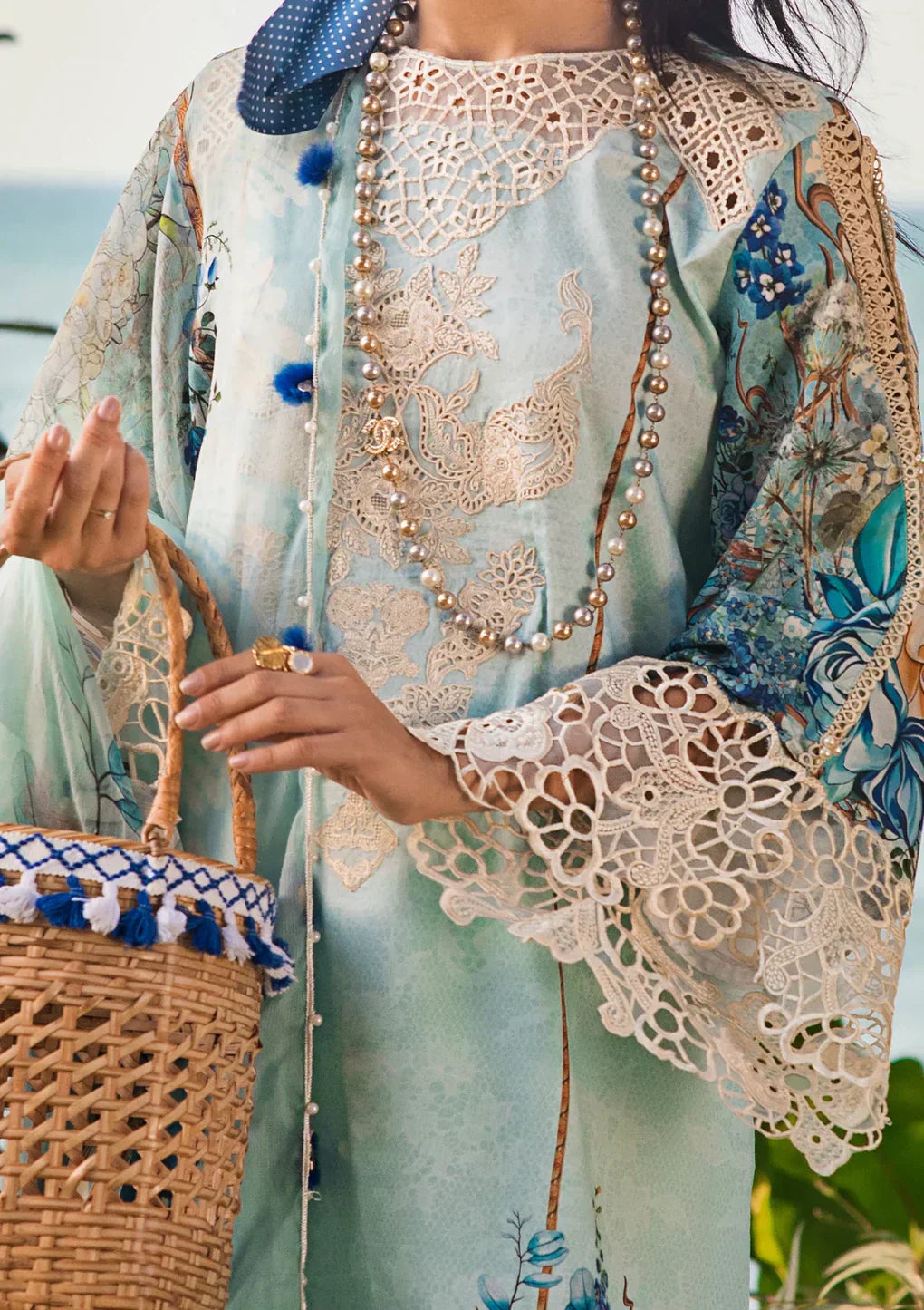 Elaf Premium | Signature Embroidered Lawn 24 | ESL-07B HEAVEN'S MIST -  Elaf Premium Luxury -  House of Maryam