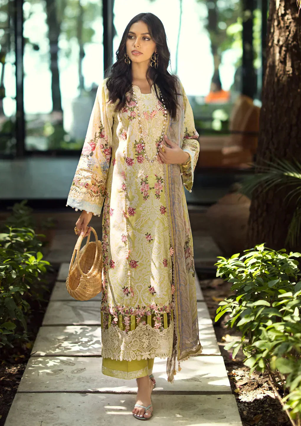 Elaf Premium | Signature Embroidered Lawn 24 | ESL-02A PIXIE DUST -  Elaf Premium Luxury - Original Designer Dress - House of Maryam