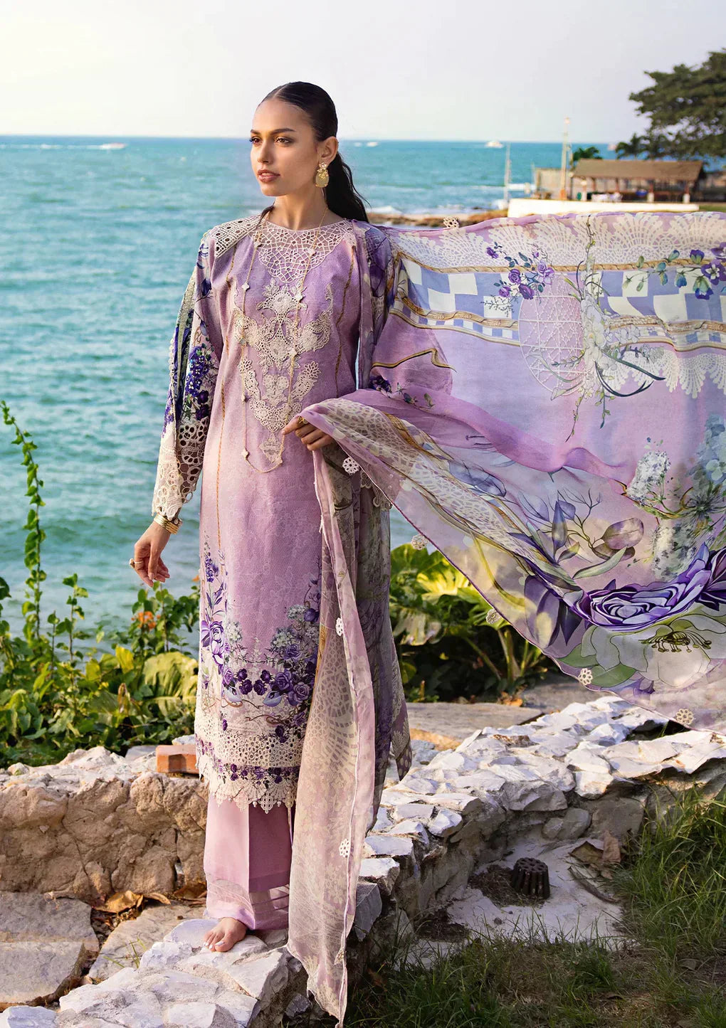 Elaf Premium | Signature Embroidered Lawn 24 | ESL-07A CUPID -  Elaf Premium Luxury -  House of Maryam