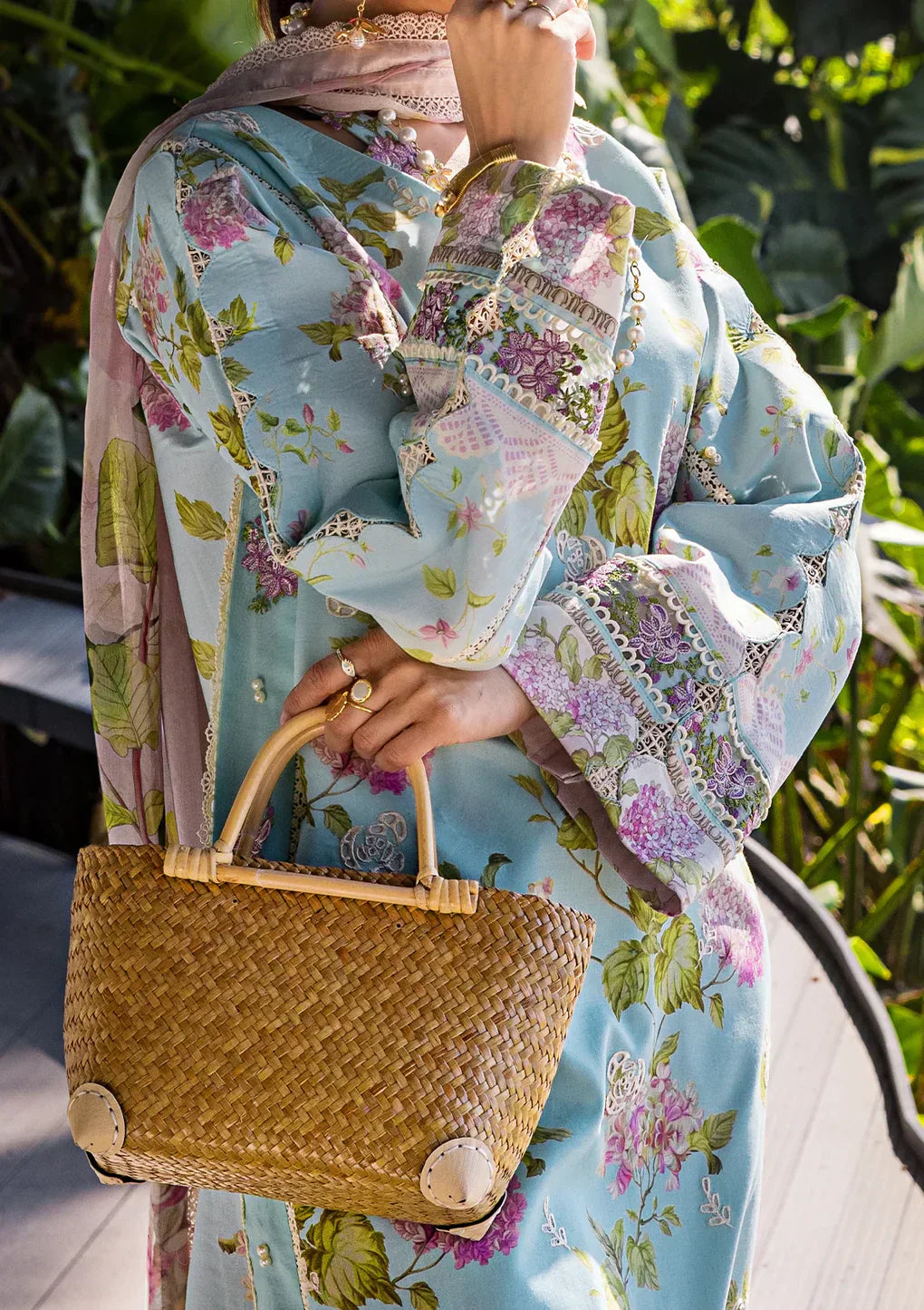 Elaf Premium | Signature Embroidered Lawn 24 | ESL-05A STARLIT HARMONY -  Elaf Premium Luxury - Original Designer Dress - House of Maryam