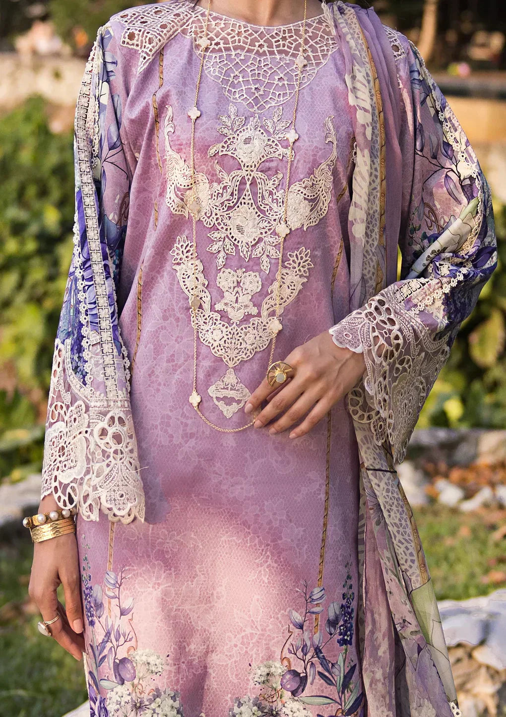 Elaf Premium | Signature Embroidered Lawn 24 | ESL-07A CUPID -  Elaf Premium Luxury - Original Designer Dress - House of Maryam