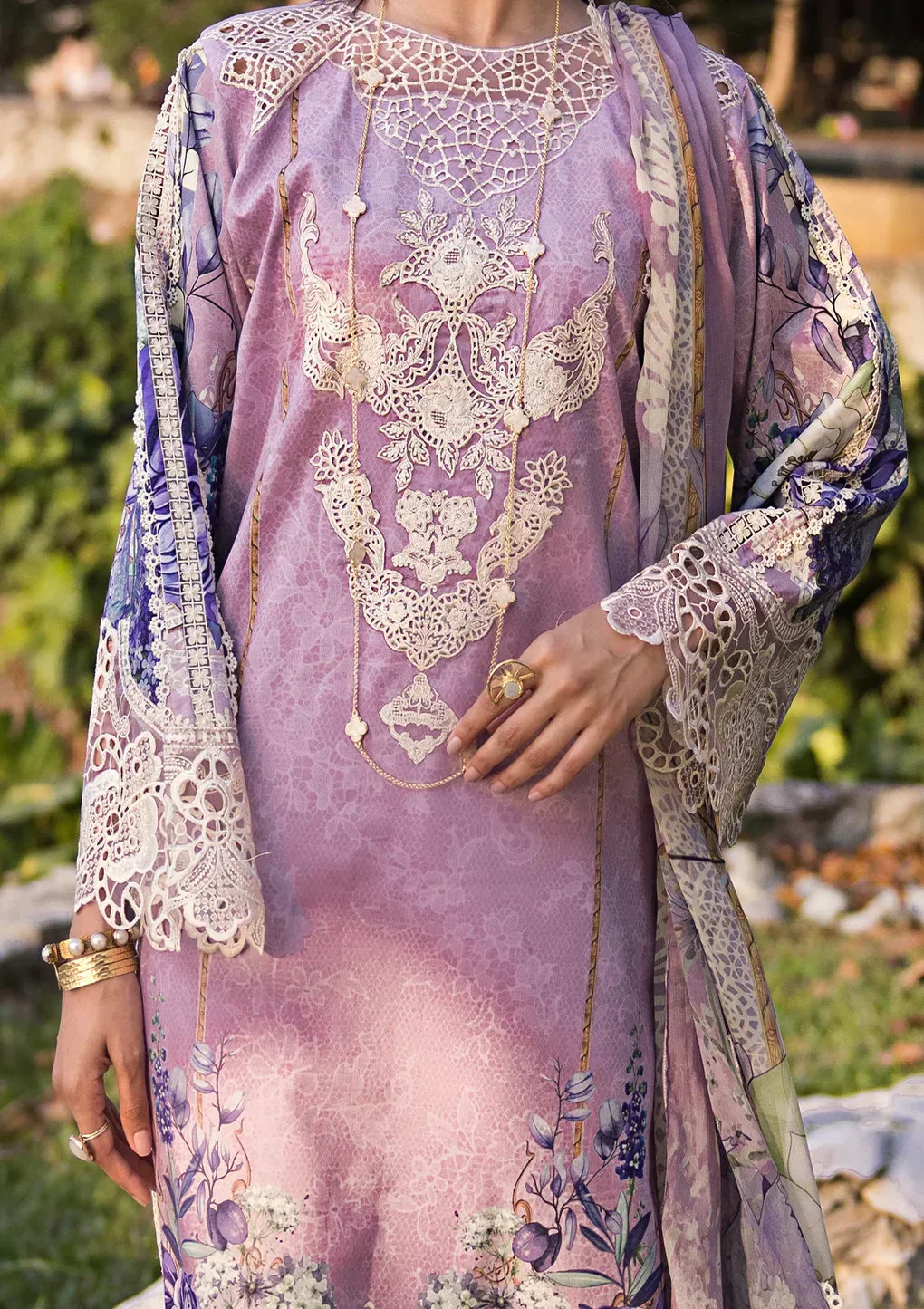 Elaf Premium | Signature Embroidered Lawn 24 | ESL-07A CUPID -  Elaf Premium Luxury - Original Designer Dress - House of Maryam