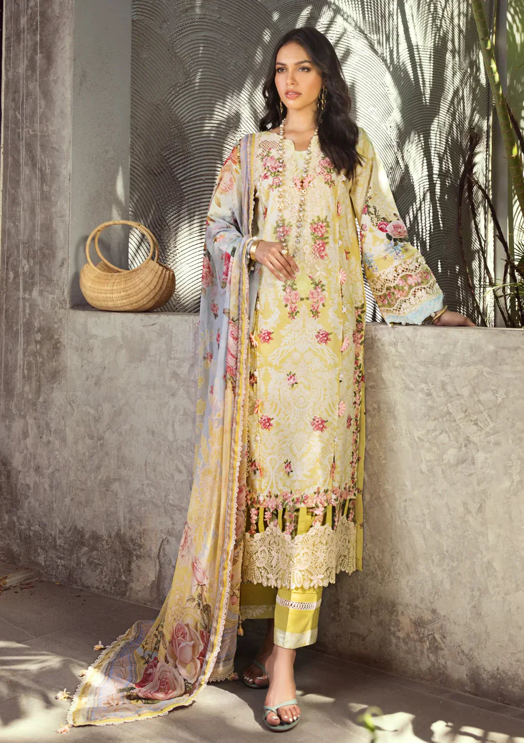 Elaf Premium | Signature Embroidered Lawn 24 | ESL-02A PIXIE DUST -  Elaf Premium Luxury -  House of Maryam