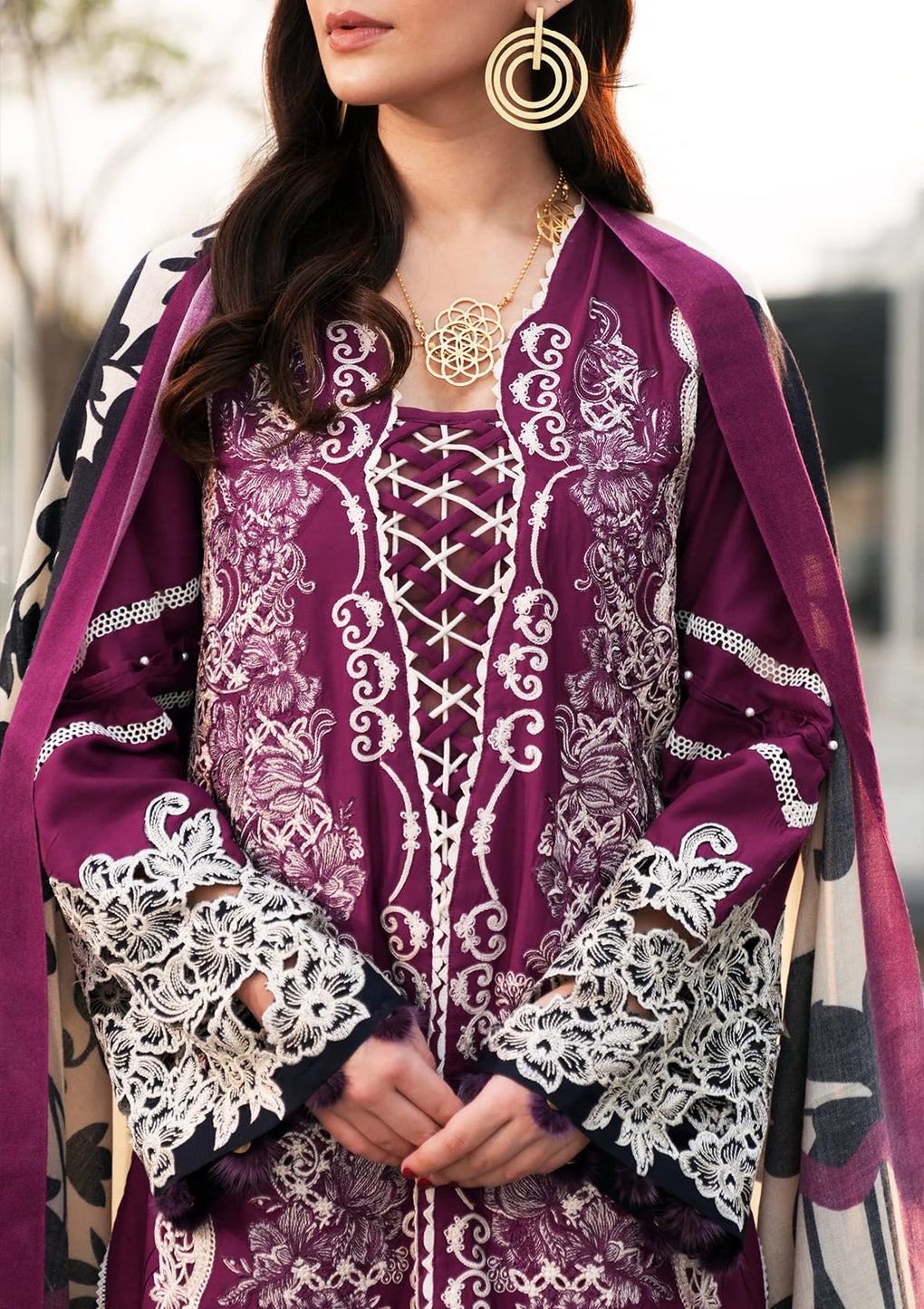 Elaf Premium | Winter Pashmina Shawl Collection | EPW-1A Infinite Love -  Elaf Premium Ladies Clothes - Original Designer Dress - House of Maryam
