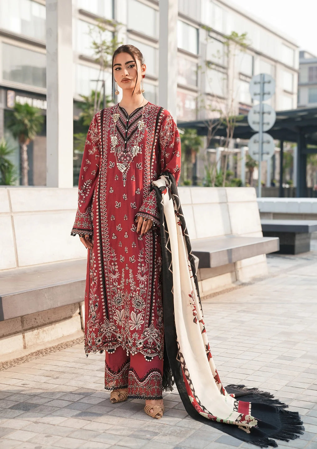 Elaf Premium | Winter Pashmina Shawl Collection | EPW-5A Sweetest Kiss -  Elaf Premium Ladies Clothes - Original Designer Dress - House of Maryam