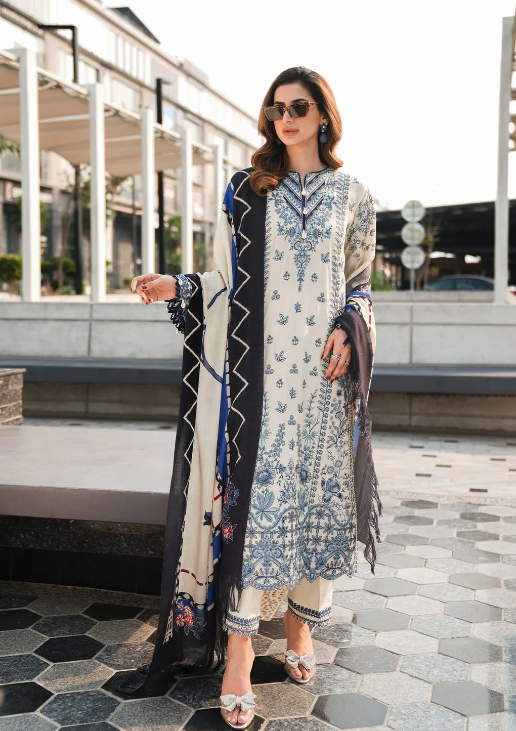 Elaf Premium | Winter Pashmina Shawl Collection | EPW-5B Cherished Memories -  Elaf Premium Ladies Clothes - Original Designer Dress - House of Maryam