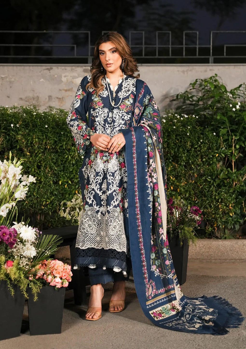 Elaf Premium | Winter Pashmina Shawl Collection | EPW-6B Moonlit Promises -  Elaf Premium Ladies Clothes - Original Designer Dress - House of Maryam