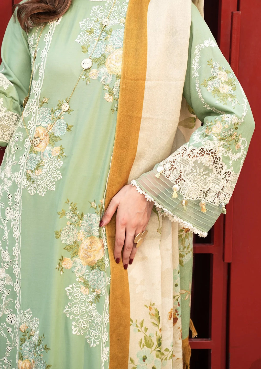 Elaf Premium | Winter Pashmina Shawl Collection | EPW-4B Whispers of Joy -  Elaf Premium Ladies Clothes - Original Designer Dress - House of Maryam
