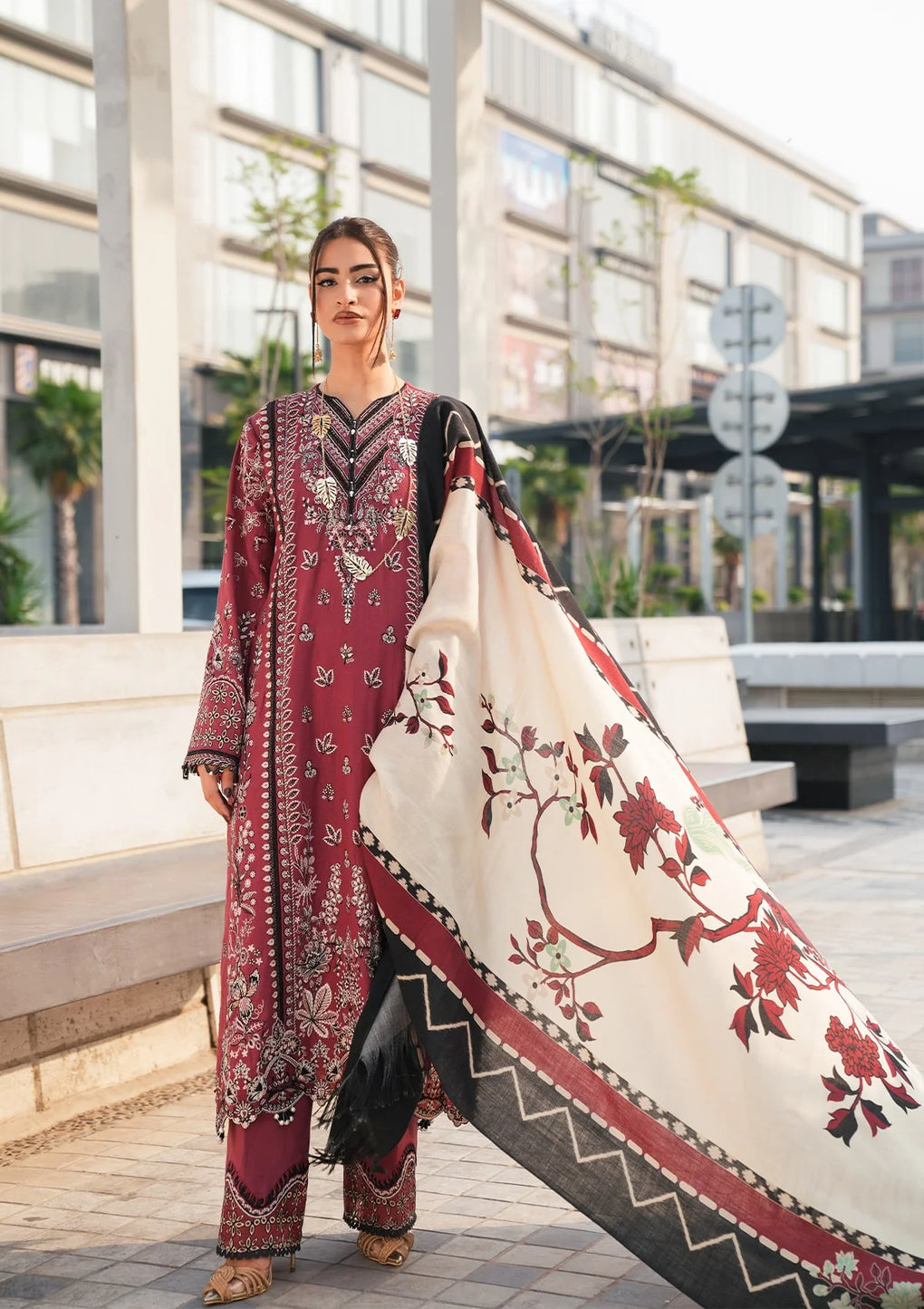 Elaf Premium | Winter Pashmina Shawl Collection | EPW-5A Sweetest Kiss -  Elaf Premium Ladies Clothes - Original Designer Dress - House of Maryam