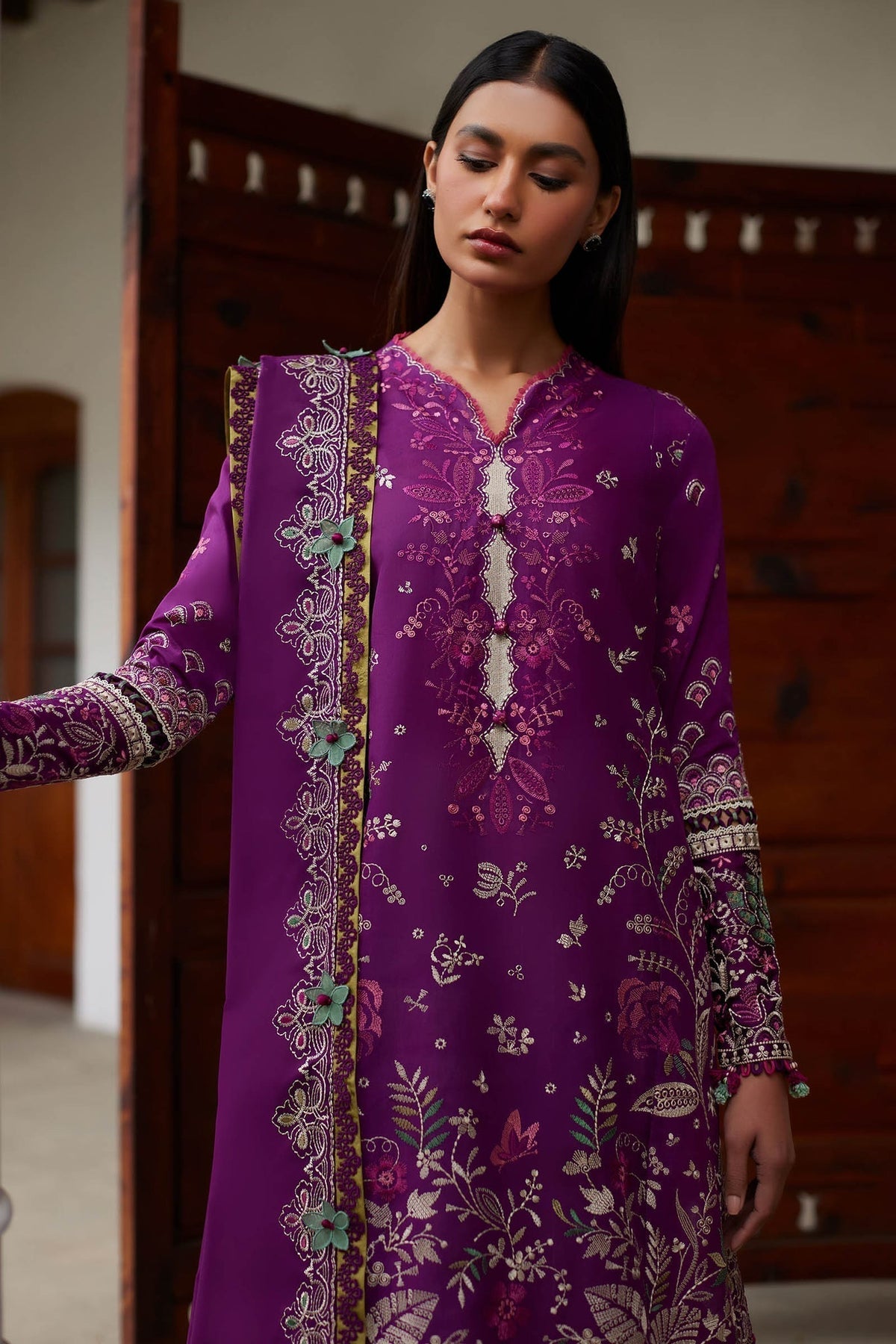 Elan | Lawn24 |QISTINA (EL24-03 A) -  Elan Luxury - Original Designer Dress - House of Maryam