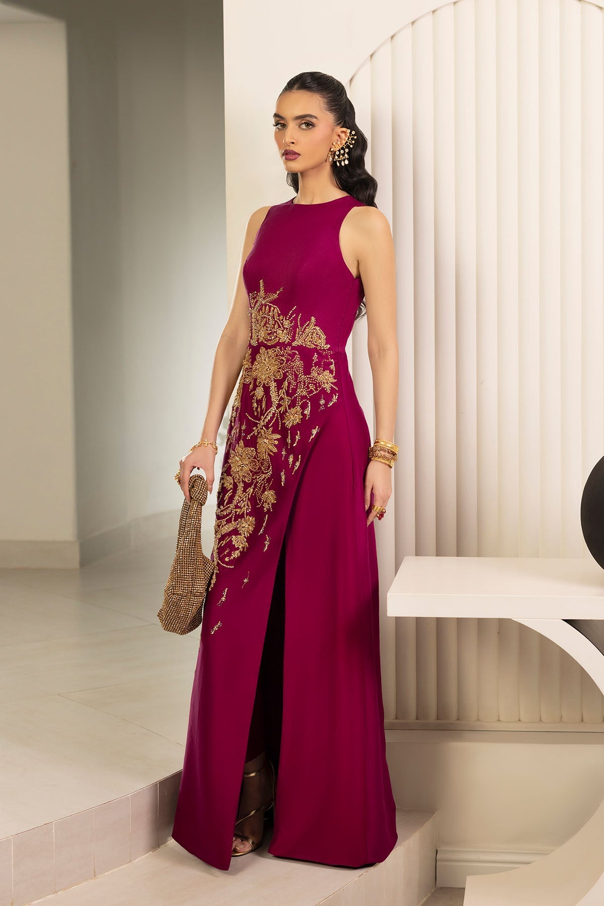 Erum Khan | Elan Formals |Mulberry Gold, image 4