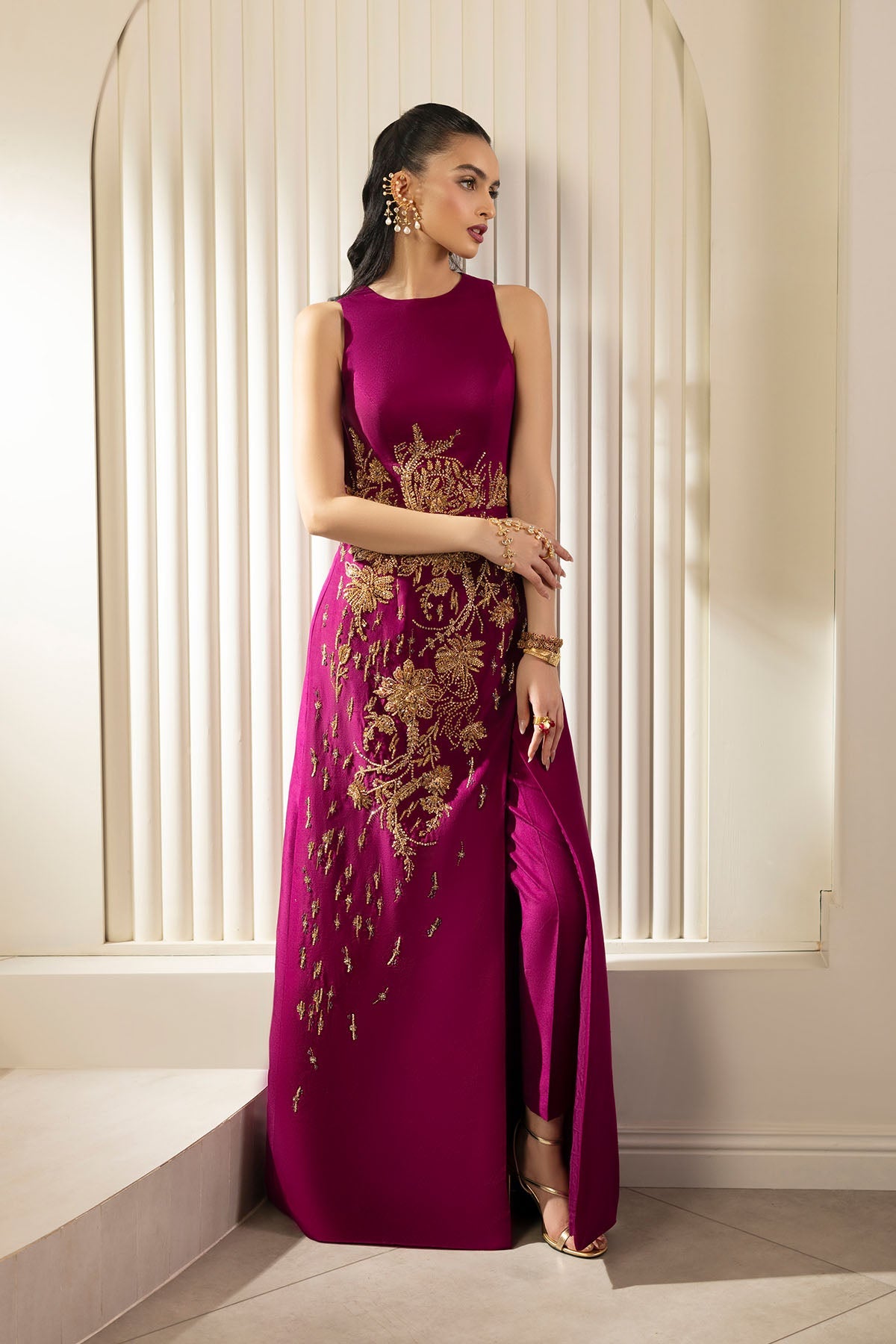 Erum Khan | Elan Formals |Mulberry Gold, image 2