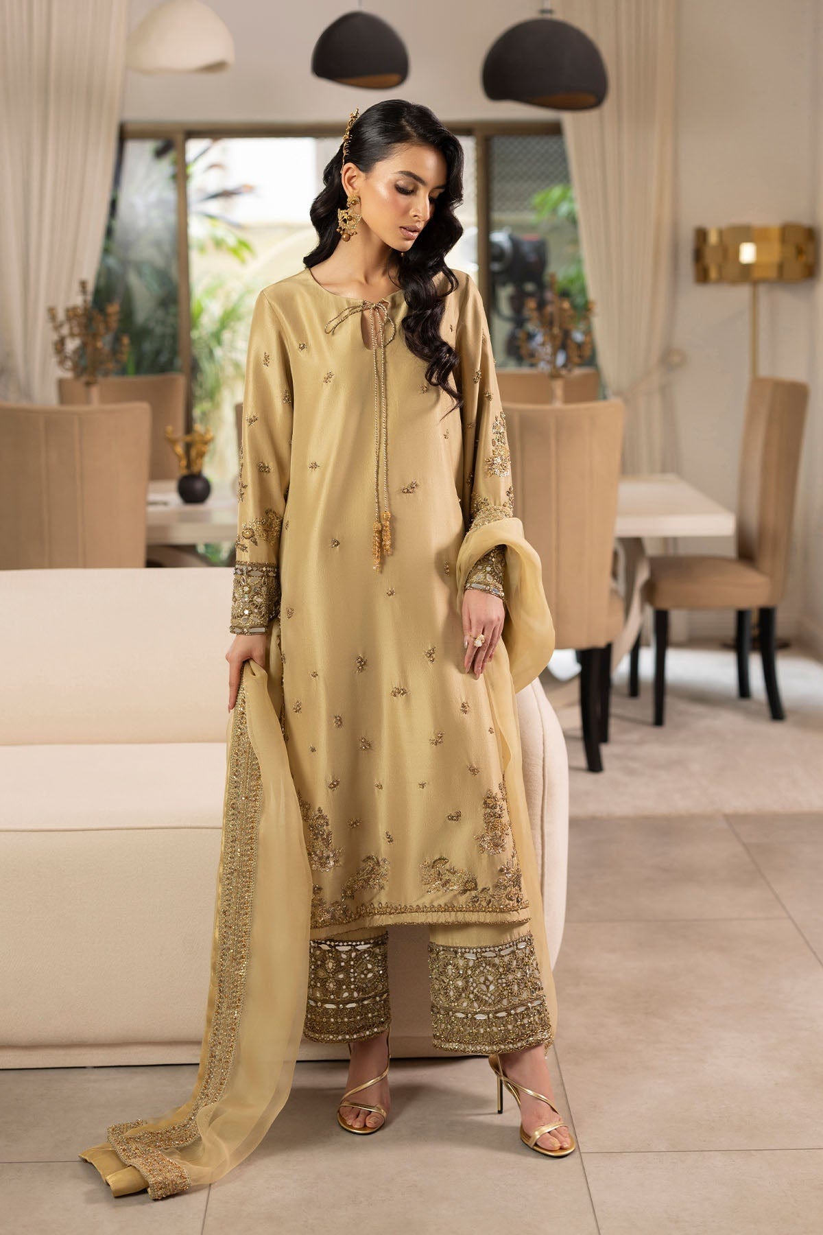 Erum Khan | Elan Formals | Desert Gold