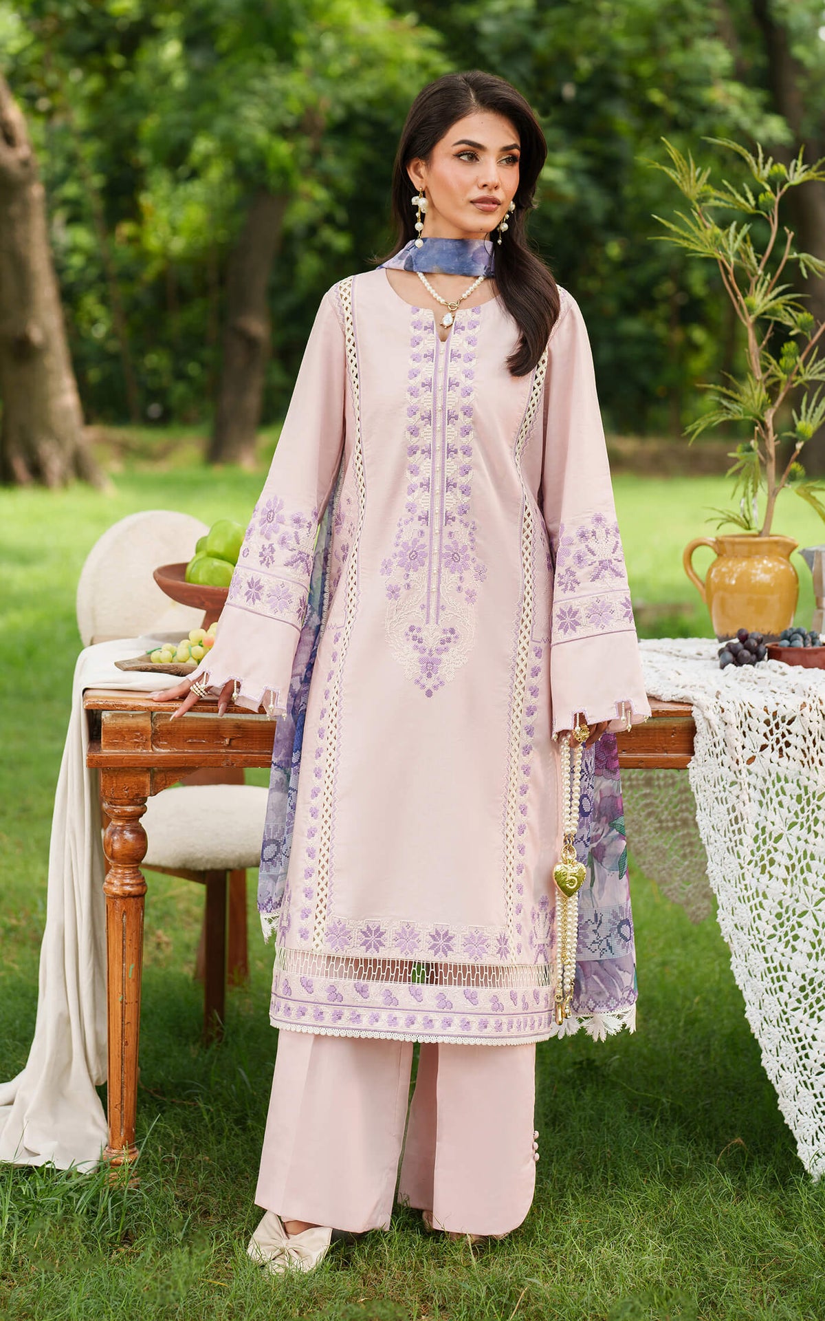 Asifa and Nabeel | Eden Cambric 25 | Elysian Petals ECU25-08 -  Asifa and Nabeel Ladies Clothes - Original Designer Dress - House of Maryam