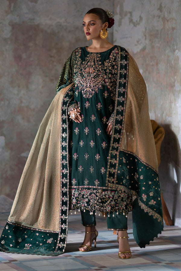 Emaan Adeel | Saanjh Velvet Collection 24 | Nisha -  Emaan Adeel Ladies Clothes - Original Designer Dress - House of Maryam