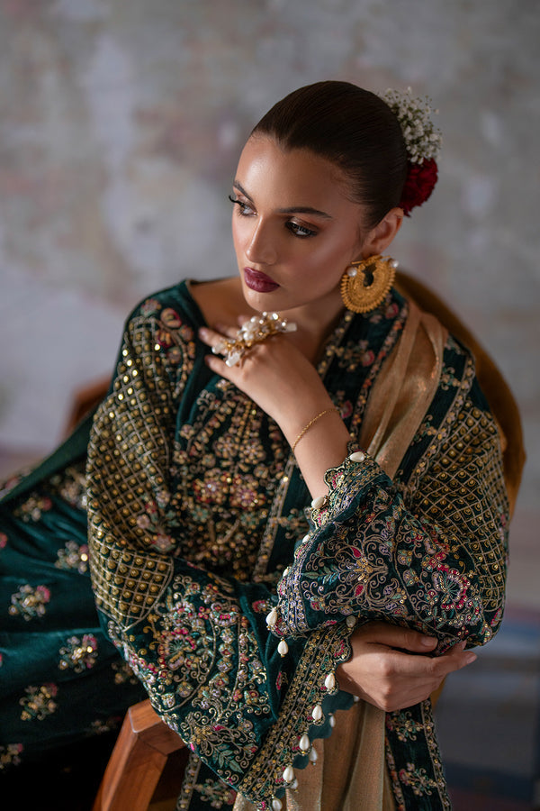 Emaan Adeel | Saanjh Velvet Collection 24 | Nisha -  Emaan Adeel Ladies Clothes - Original Designer Dress - House of Maryam