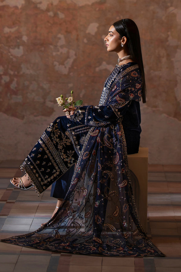 Emaan Adeel | Saanjh Velvet Collection 24 | Roshni -  Emaan Adeel Ladies Clothes - Original Designer Dress - House of Maryam