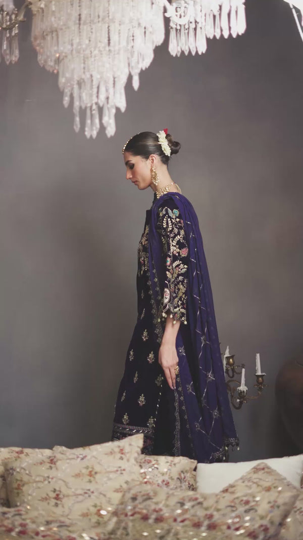 Emaan Adeel | Saanjh Velvet Collection 24 |  MK-03 Falak -  Emaan Adeel Ladies Clothes -  House of Maryam