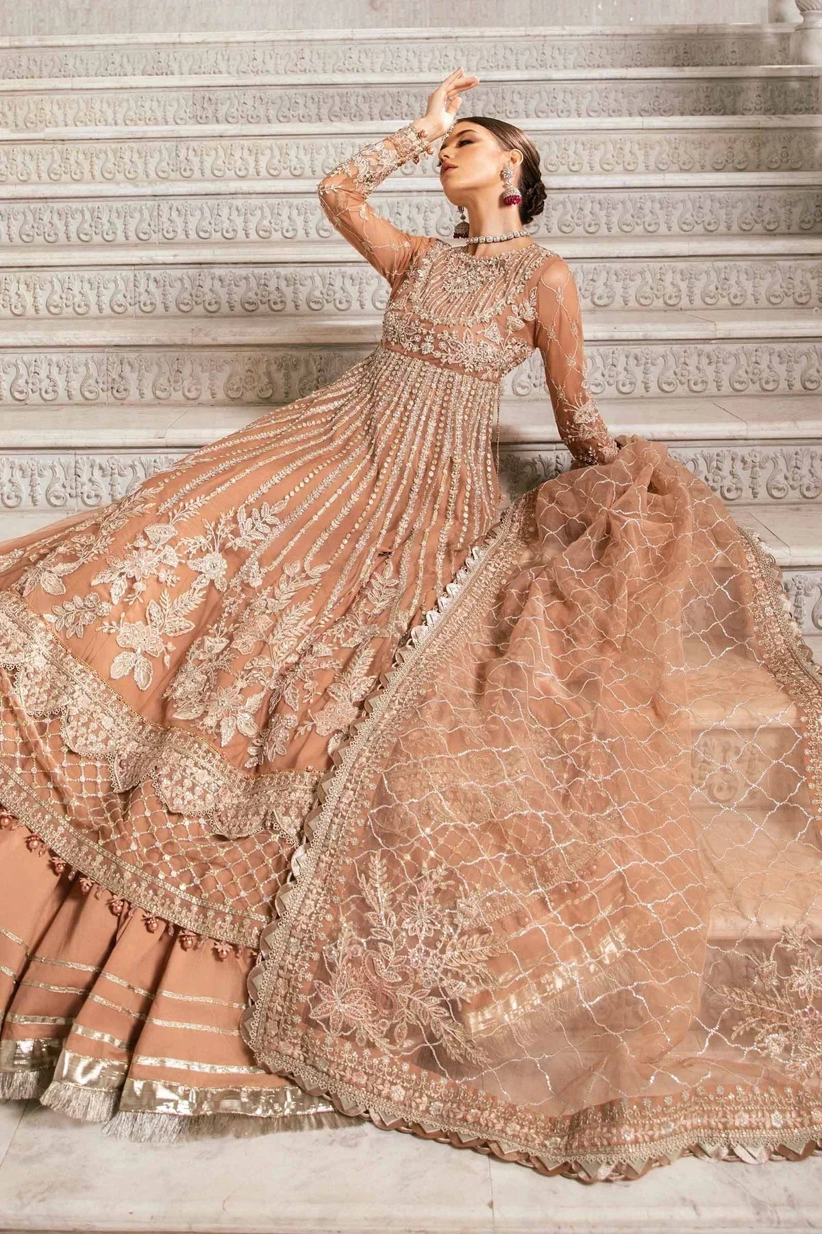 Maria B | Mbroidered Fabrics 2024 | BD-2804 -  Maria B Bridal - Original Designer Dress - House of Maryam
