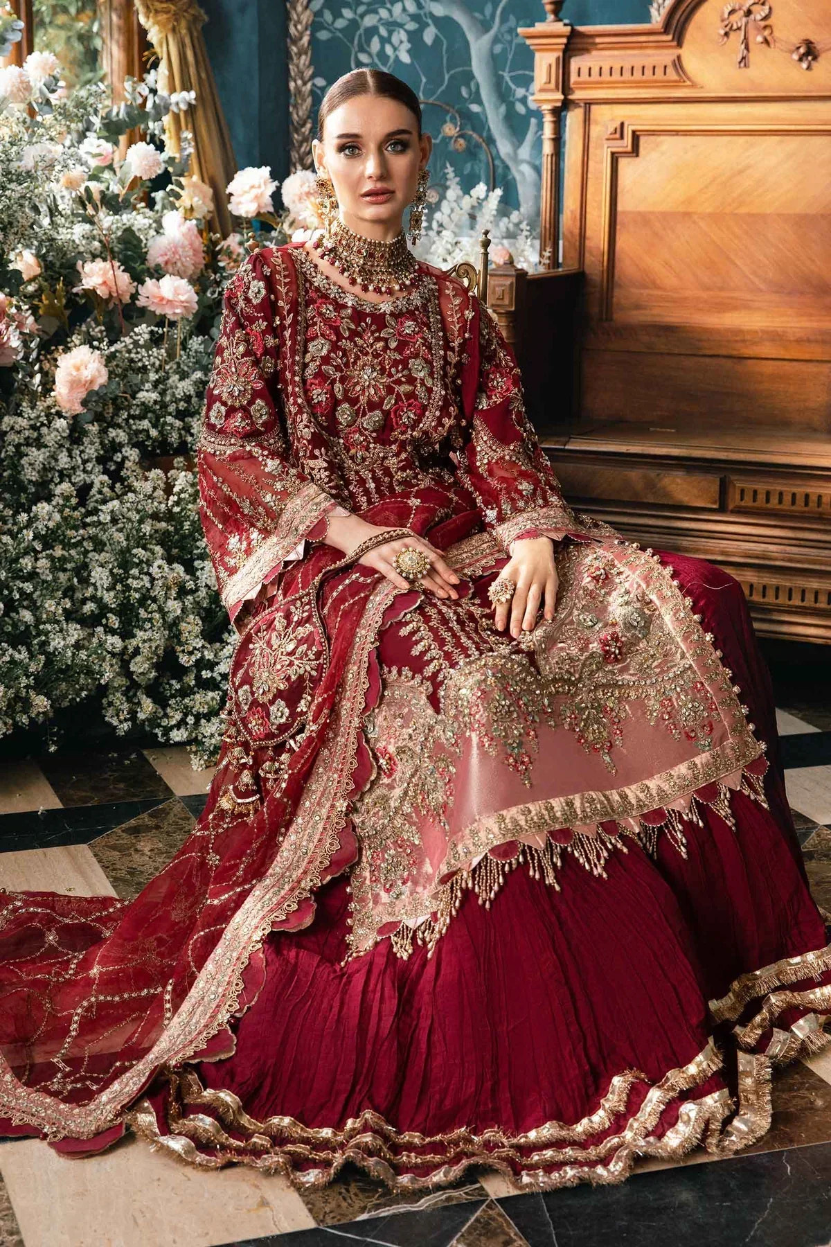 Maria B | Mbroidered Fabrics 2024 | BD-2807 -  Maria B Bridal - Original Designer Dress - House of Maryam
