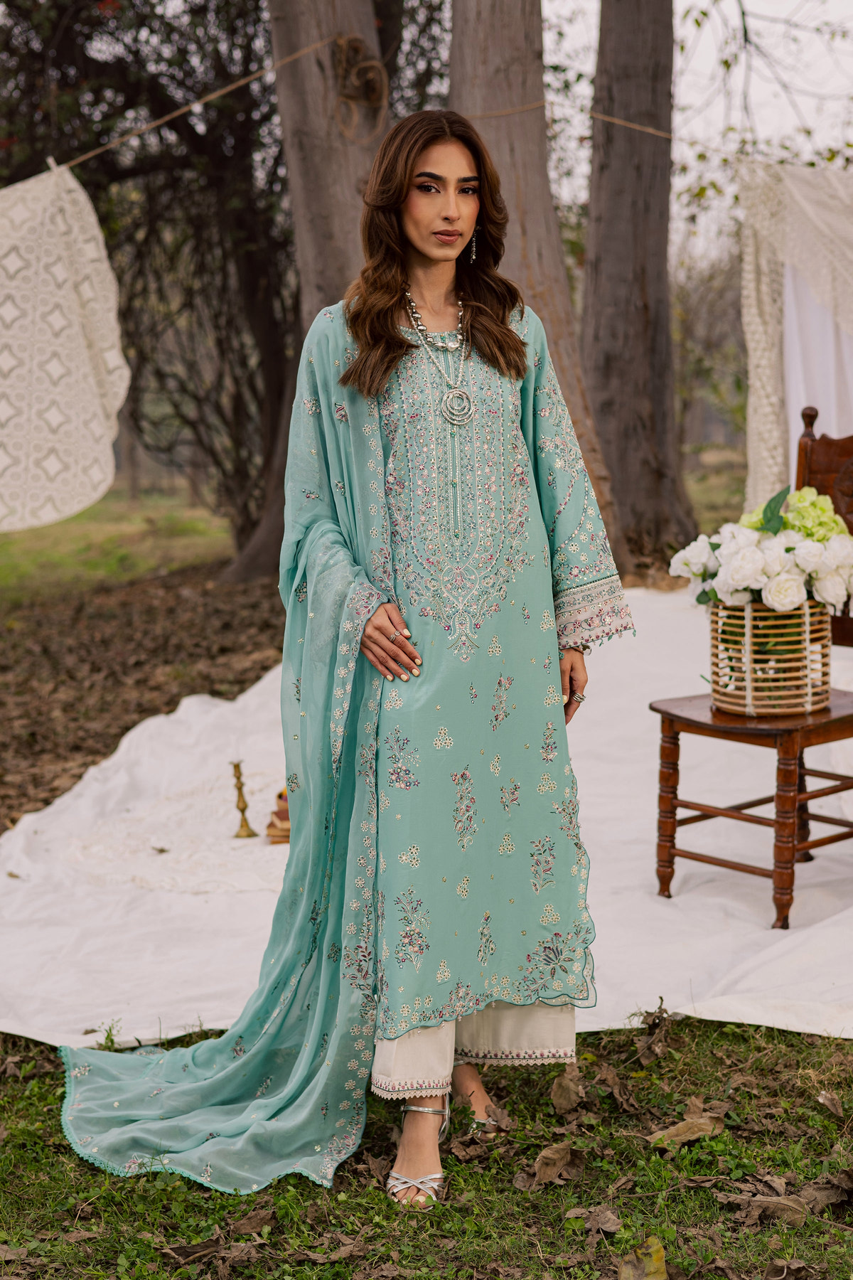 Batik | Soleil Luxury Lawn Edit 26' | Emerald Toska 3Pc, image 4