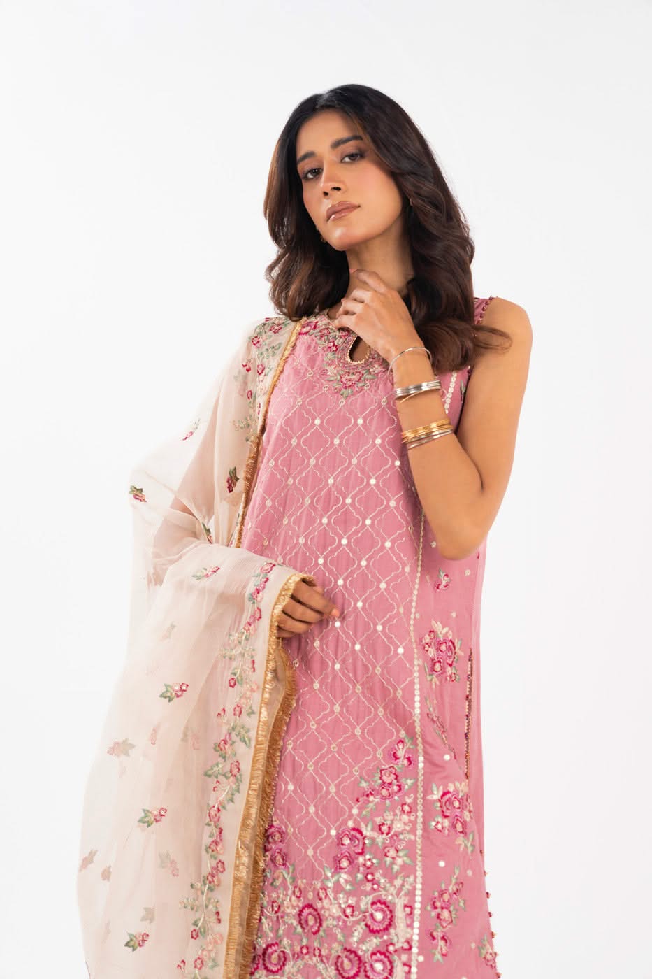 AlKaram | Festive Summer 25 | FC-11E-25-Dusty Pink -  Alkaram Ladies Clothes - Original Designer Dress - House of Maryam