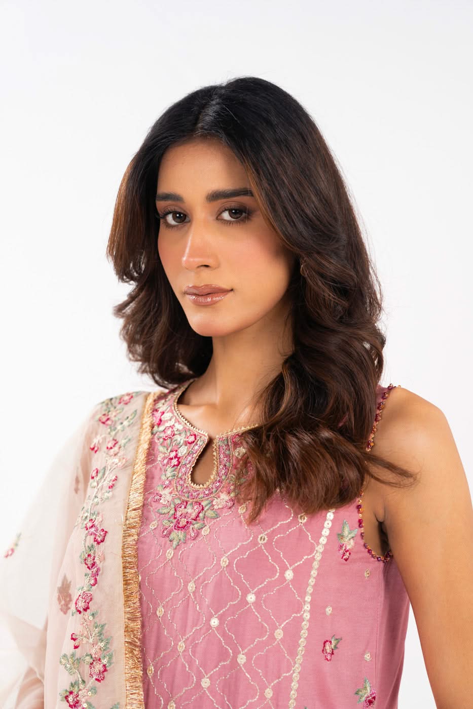AlKaram | Festive Summer 25 | FC-11E-25-Dusty Pink -  Alkaram Ladies Clothes - Original Designer Dress - House of Maryam