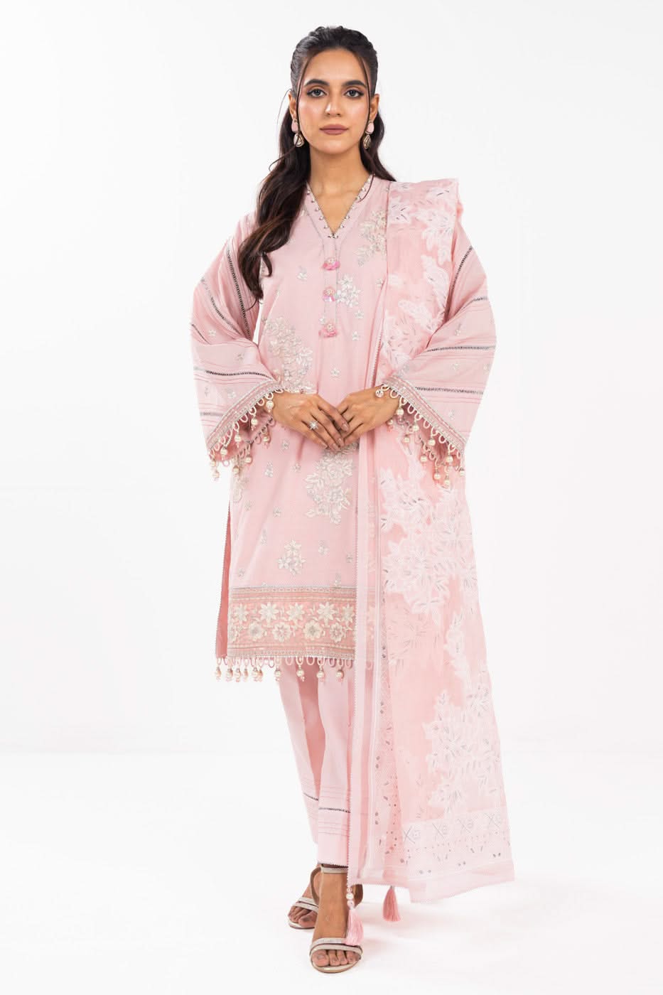 AlKaram | Festive Summer 25 | FC-13F-25-Baby Pink -  Alkaram Ladies Clothes -  House of Maryam