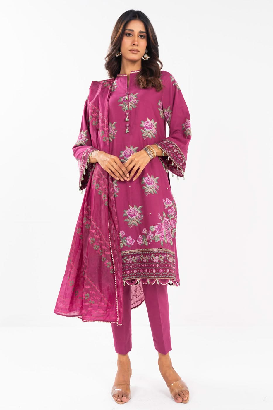 AlKaram | Festive Summer 25 | FC-17G-25-Magenta -  Alkaram Ladies Clothes - Original Designer Dress - House of Maryam