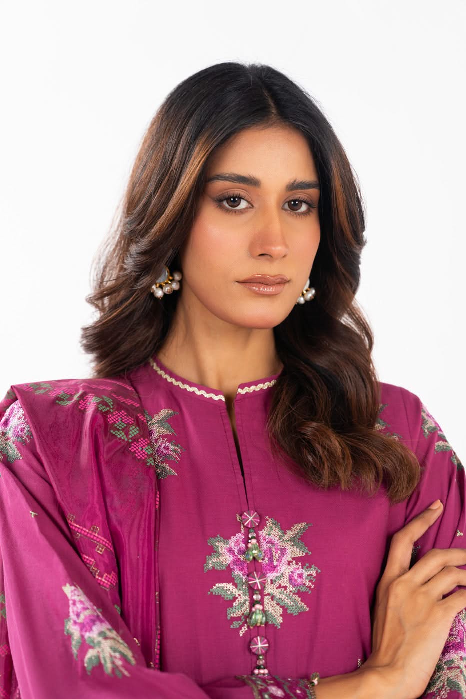 AlKaram | Festive Summer 25 | FC-17G-25-Magenta -  Alkaram Ladies Clothes - Original Designer Dress - House of Maryam