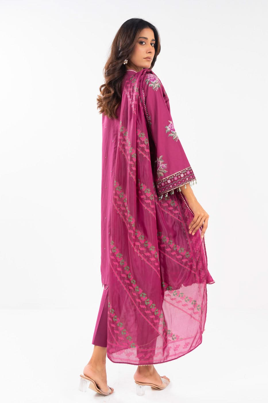AlKaram | Festive Summer 25 | FC-17G-25-Magenta -  Alkaram Ladies Clothes - Original Designer Dress - House of Maryam